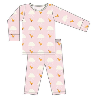 Print Long Sleeve Pajama Set - Macaroon Puddle Duck Baby & Toddler Sleepwear