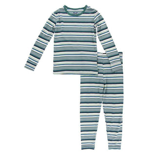 Print Long Sleeve Pajama Set - Multi Agriculture Stripe Baby & Toddler Sleepwear