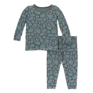 Print Long Sleeve Pajama Set - Sea Rolled Rocks Baby & Toddler Sleepwear