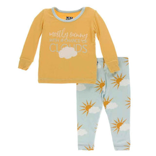 Print Long Sleeve Pajama Set - Spring Sky Mostly Sunny Baby & Toddler Sleepwear