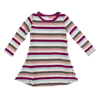 Print Long Sleeve Tee Shirt Dress - Geology Stripe Baby & Toddler Dresses