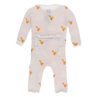 Print Muffin Ruffle Coverall with Snaps - Macaroon Puddle Duck Baby & Toddler Sleepwear