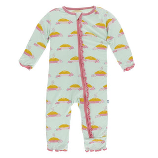 Print Muffin Ruffle Coverall with Zipper - Apple Pie Blossom Baby & Toddler Sleepwear