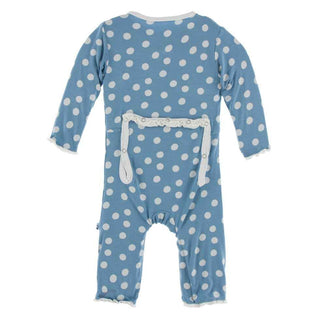 Print Muffin Ruffle Coverall with Zipper - Blue Moon Snowballs Baby & Toddler Sleepwear