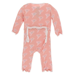 Print Muffin Ruffle Coverall with Zipper - Blush Happy Tornado Baby & Toddler Sleepwear