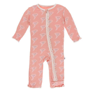 Print Muffin Ruffle Coverall with Zipper - Blush Happy Tornado Baby & Toddler Sleepwear