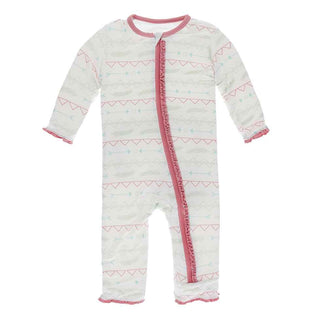 Print Muffin Ruffle Coverall with Zipper - Pistachio Southwest Baby & Toddler Sleepwear