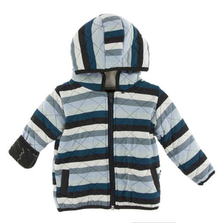 Print Bamboo Quilted Jacket with Sherpa-Lined Hood - Meteorology Stripe/Zebra Lightning Baby & Toddler Outerwear