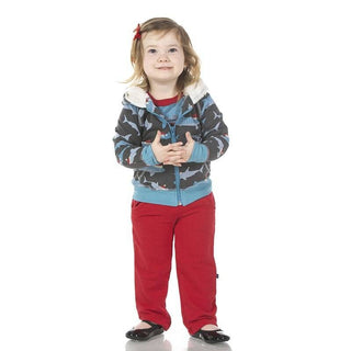 Print Bamboo Quilted Jacket with Sherpa-Lined Hood - Pewter Santa Sharks/Blue Moon 2020 Holiday Plaid Baby & Toddler Outerwear