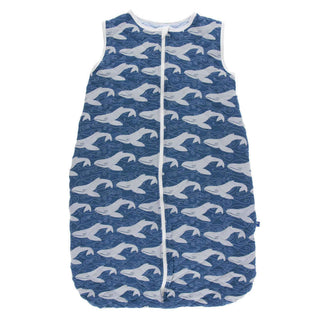 Print Quilted Sleeping Bag - Twilight Whale with Pond Baby & Toddler Sleepwear