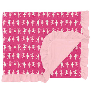 Print Ruffle Double Layer Throw Blanket - Calypso Ballerina Swaddling & Receiving Blankets