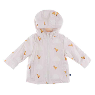 Print Sherpa-Lined Raincoat - Macaroon Puddle Duck Baby & Toddler Outerwear