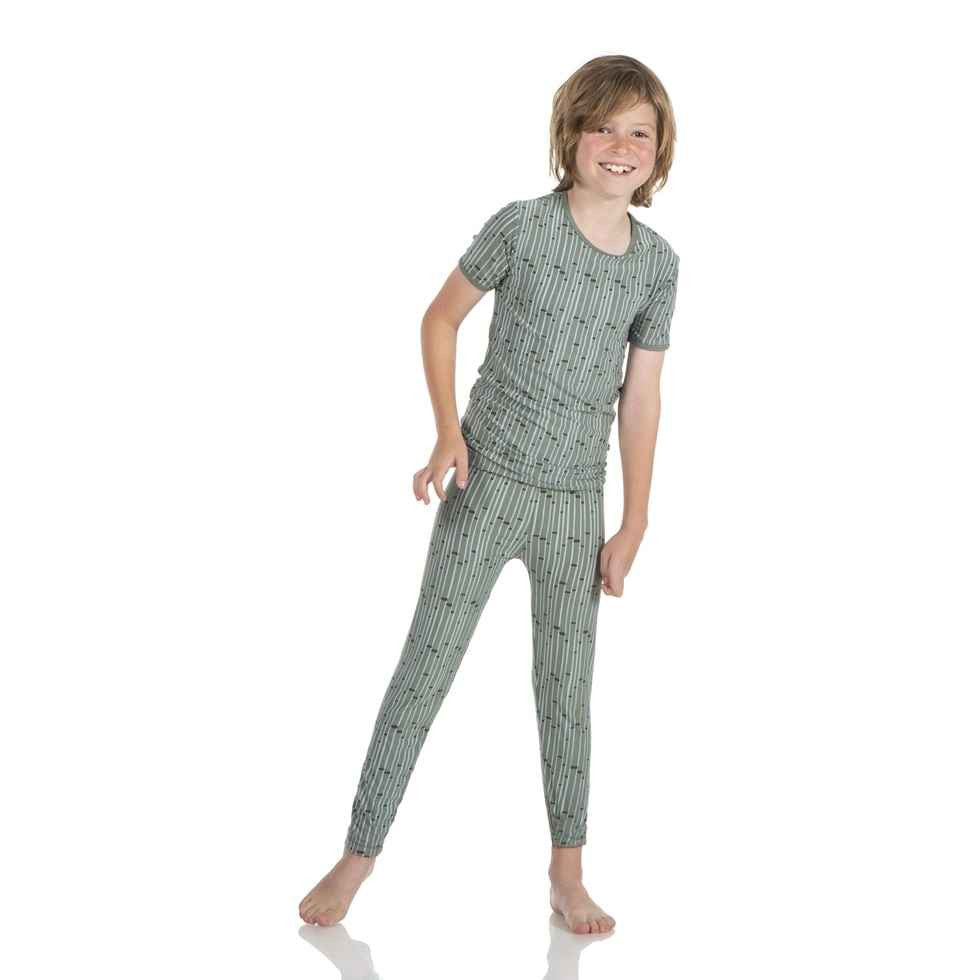 KicKee Pants Short Sleeve Pajama Set - Succulent Bamboo – Baby Riddle