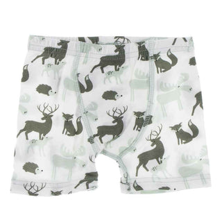 Print Single Boxer Brief - Natural Forest Animals Toddler Underwear