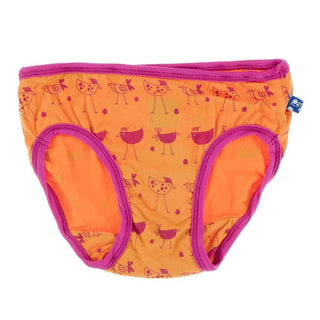 Print Bamboo Single Underwear - Apricot Chickens Toddler Underwear