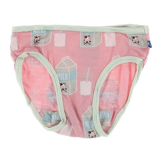 Print Bamboo Single Underwear - Strawberry Milk Toddler Underwear