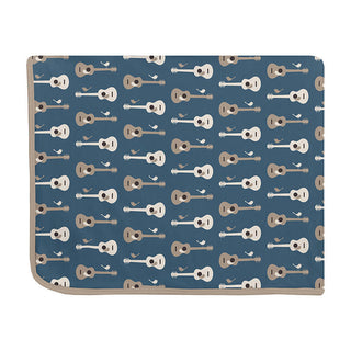 Print Throw Blanket - Deep Sea Guitar Birds Swaddling & Receiving Blankets