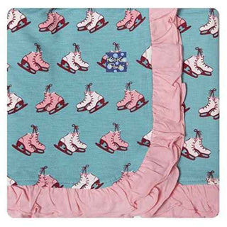 Ruffle Blanket - Glacier Ice Skates Swaddling & Receiving Blankets