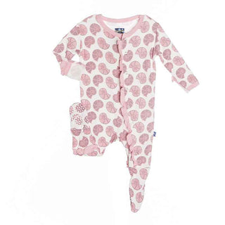 Ruffle Footie, Natural Ammonite Baby & Toddler Sleepwear