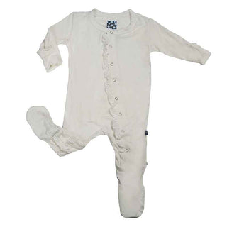 Ruffle Footie, Natural White Baby & Toddler Sleepwear