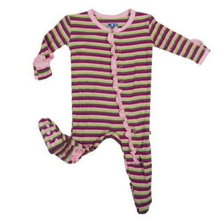 Ruffle Footie Pajama - Girl Farm Stripe Baby & Toddler Sleepwear