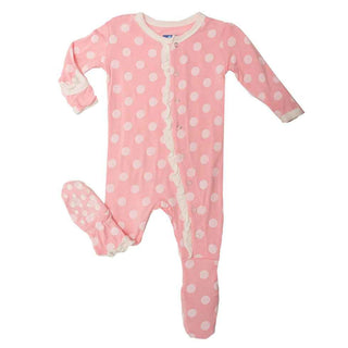 Ruffle Footie Pajama - Lotus Dot Baby & Toddler Sleepwear