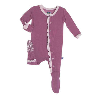 Ruffle Footie w/ Contrast Trim, Amethyst Baby & Toddler Sleepwear