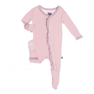 Ruffle Footie w/ Contrast Trim, Lotus-Sweet Pea Baby & Toddler Sleepwear