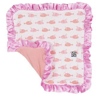 Ruffle Lovey Blanket- Girl Cowfish Swaddling & Receiving Blankets