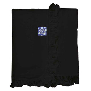 Ruffle Stroller Blanket - Midnight Black Swaddling & Receiving Blankets