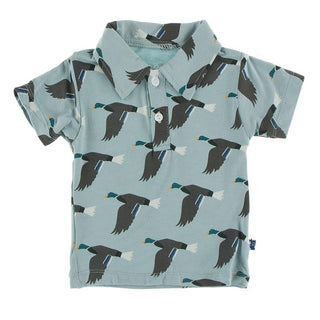 Short Sleeve Luxe Jersey Polo Shirt, Jade Mallard Duck Baby & Toddler Tops