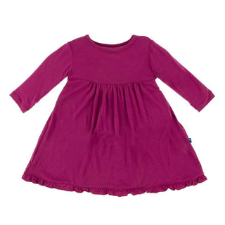 Solid Classic Long Sleeve Swing Dress - Berry Baby & Toddler Dresses