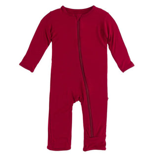 Solid Coverall with Zipper - Crimson WC20 Baby & Toddler Sleepwear