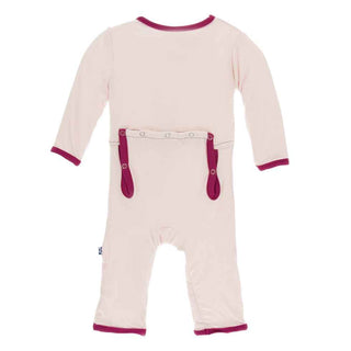 Solid Coverall with Zipper - Macaroon with Berry Baby & Toddler Sleepwear