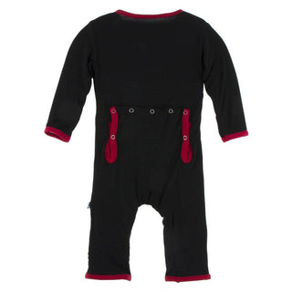 Solid Coverall with Zipper - Midnight with Crimson WC20 Baby & Toddler Sleepwear