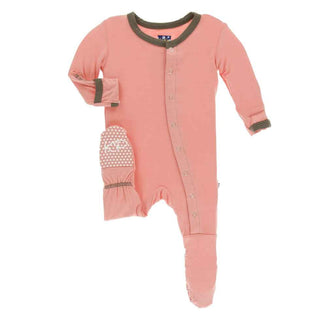 Solid Footie with Snaps - Blush with Falcon Baby & Toddler Sleepwear