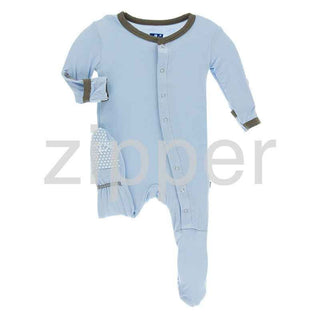 Solid Footie with Zipper - Pond with Falcon Baby & Toddler Sleepwear