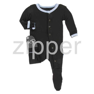 Solid Footie with Zipper - Zebra with Pond Baby & Toddler Sleepwear