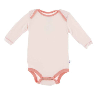 Solid Long Sleeve One Piece - Macaroon with Blush Baby One-Pieces