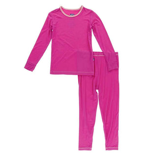 Solid Long Sleeve Pajama Set - Calypso with Strawberry Baby & Toddler Sleepwear