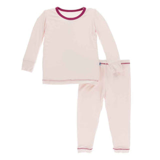 Solid Long Sleeve Pajama Set - Macaroon with Berry Baby & Toddler Sleepwear