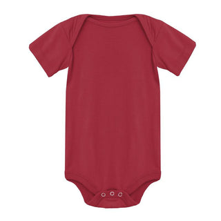 Solid Bamboo Short Sleeve One Piece - Ribbon Red (RT) Baby One-Pieces