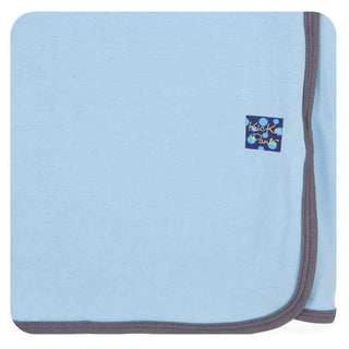 Swaddling Blanket w/ Rain Contrast Trim, Pond Swaddling Blankets