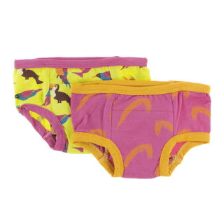 Training Pants Set, Banana Tropical Birds and Carnival Feathers Potty Training