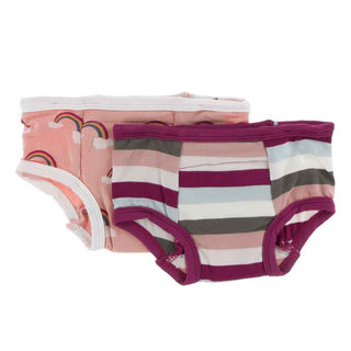 Training Pants Set - Blush Rainbow and Geology Stripe Potty Training