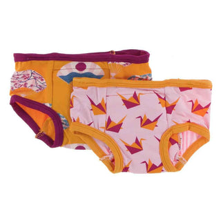 Training Pants Set - Lotus Origami Crane and Apricot Fans Potty Training