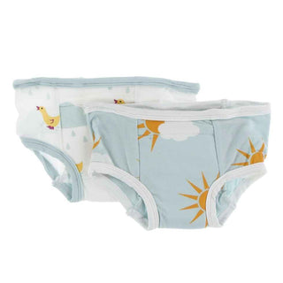 Training Pants Set - Natural Puddle Duck and Spring Sky Partial Sun Potty Training