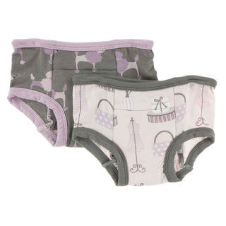 Training Pants Set (Set of 2)- Cobblestone Poodle & Shopping Paris Potty Training