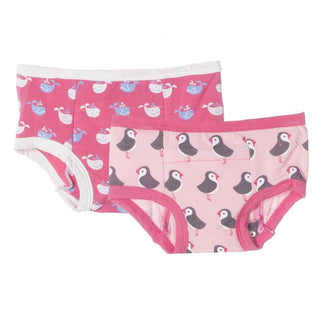 Training Pants Set (Set of 2)-Winter Rose Tiny Whale & Lotus Puffin Potty Training