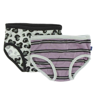 Underwear Set, Aloe Cheetah Print and Elderberry Kenya Stripe Toddler Underwear